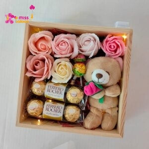 Only Sweetie Soap Flower Wooden Box