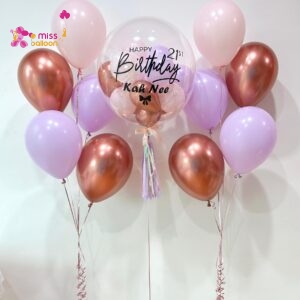 22 Personalized Bubble Balloon with 10 Helium Balloon