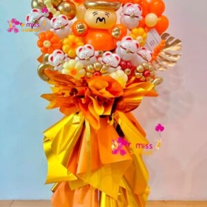 God of Wealth Lucky Cat Opening Balloon Stand