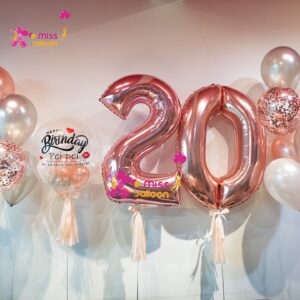 Jumbo Foil Bubble Balloon With 12 Helium Balloon
