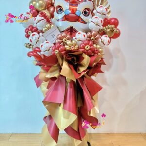 Lion Dance Head Lucky Cat Opening Balloon Stand