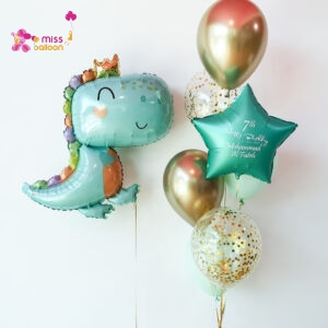 Baby Dino & Shape Foil Helium Bunch