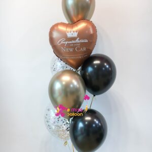 HeartStar Shape Foil Helium Bunch Copper