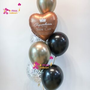 HeartStar Shape Foil Helium Bunch Copper