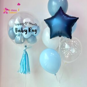 Jumbo Foil Bubble Balloon & Shape Foil Helium Bunch