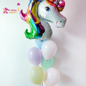 Rainbow Unicorn Foil Helium Bunch