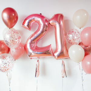 Twin Jumbo Foil with 12 Helium Balloon