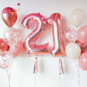 Twin Jumbo Foil with 12 Helium Balloon