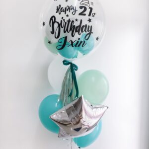 22 Personalized Bubble Balloon Bouquet With Shape Foil