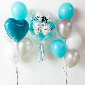 22 Personalized Bubble Balloon & Shape Foil Helium Bunch (B)