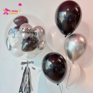 22 Personalized Bubble Balloon with 5 Helium Balloon