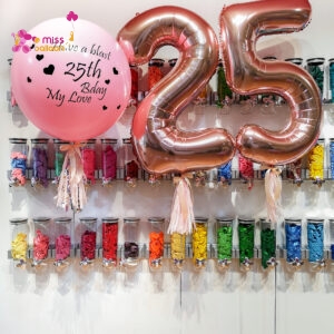 24 Latex Balloon & Jumbo Foil Helium