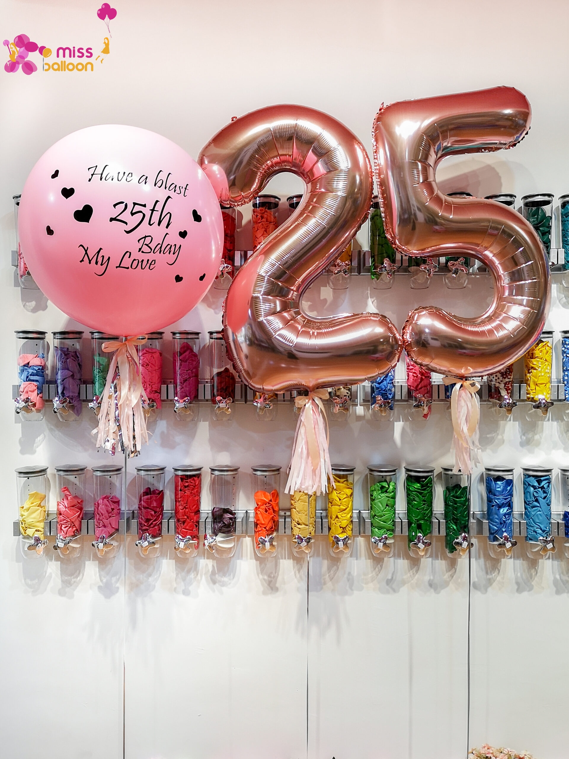 24 Latex Balloon & Jumbo Foil Helium