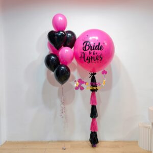 36 Latex Balloon & Shape Foil Helium Bunch (Black Pink Series)