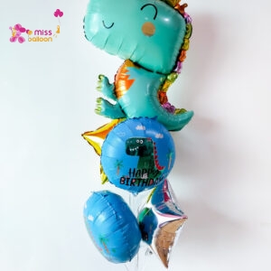 5in1 Happy Birthday Dino Helium Bunch