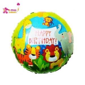 Animals Happy Birthday Foil Balloon
