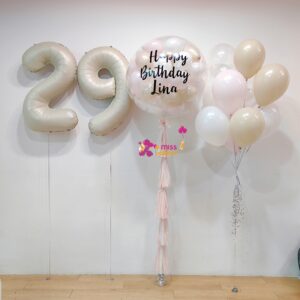 Jumbo Foil & Aqua Balloon Helium Set (Cream Series)