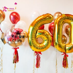 Jumbo Foil Bubble Balloon With 25 Helium Balloon