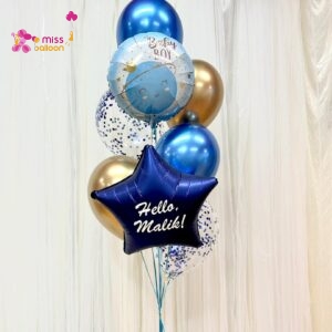 Little Moon Baby Boy Foil Helium Bunch