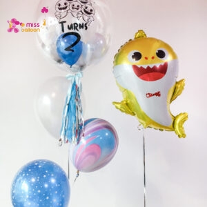 Personalized Bubble Balloon Bouquet Baby Shark Theme