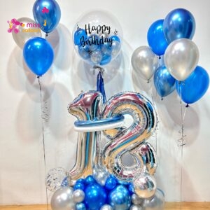 Personalized Bubble Balloon & Marquee Set Blue Theme