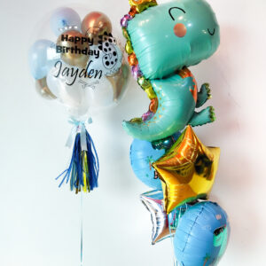 5in1 Happy Birthday Dino & Bubble Helium Set