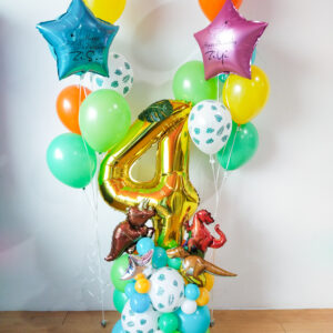 Dinosaur Theme Standee with Shape Foil Helium Bunch