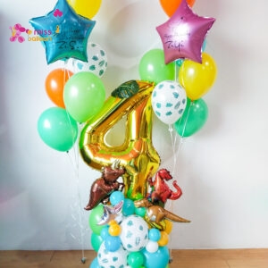 Dinosaur Theme Standee with Shape Foil Helium Bunch
