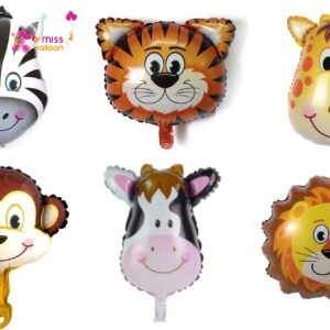 Jungle Safari Animals Head(Mini) Foil Balloon