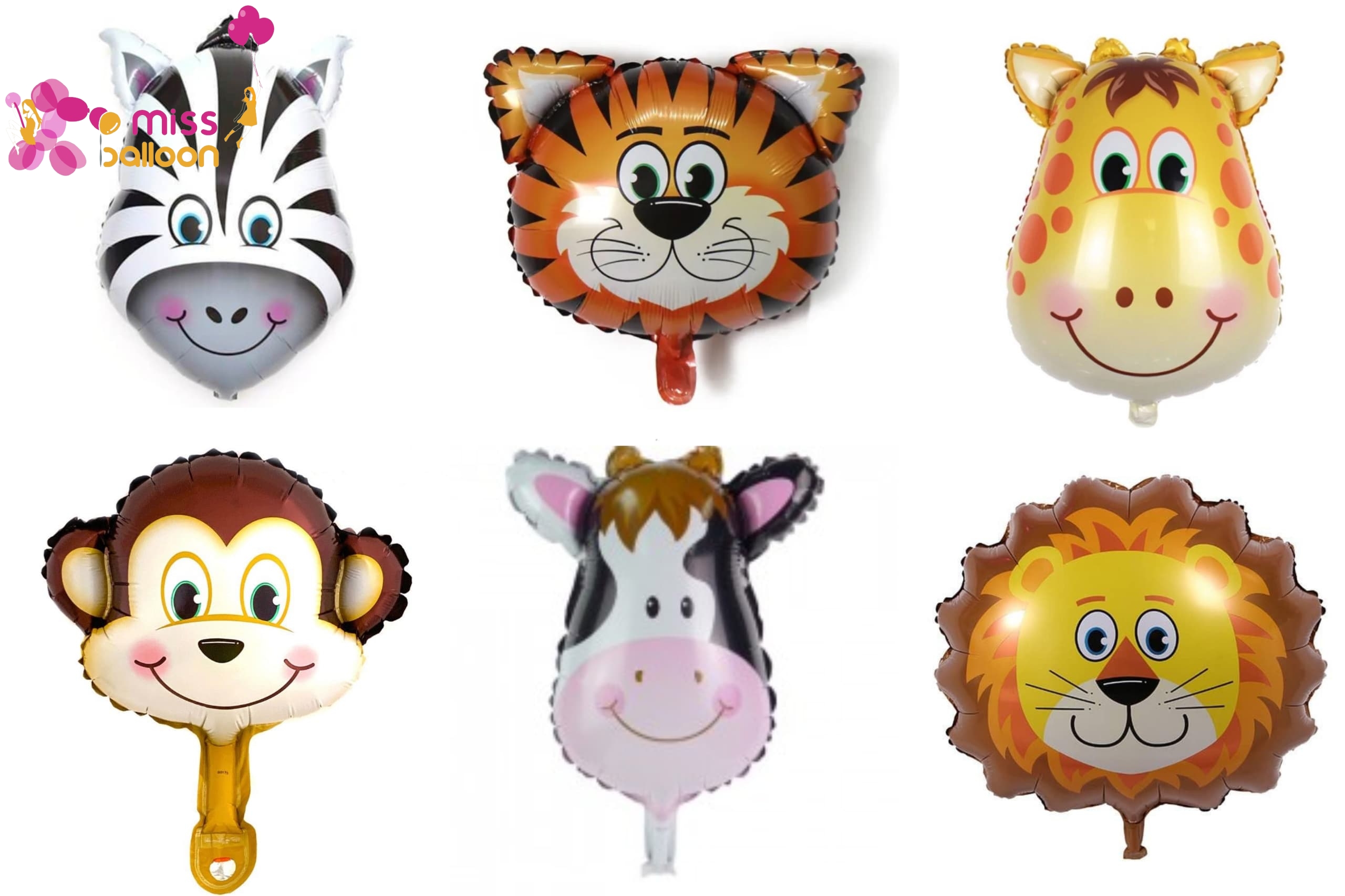 Jungle Safari Animals Head(Mini) Foil Balloon