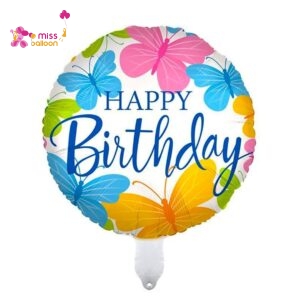 Pastel Butterfly Happy Birthday Foil Balloon
