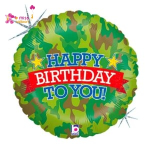 Camouflage Happy Birthday Foil Balloon