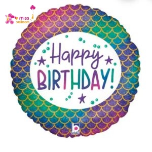 Glitter Mermaid Happy Birthday Foil Balloon