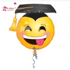 Grad Hat Emoji Super Shape Foil Balloon