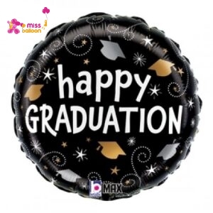 Happy Graduation (Black) Foil Balloon