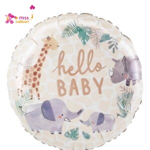 Hello Baby Soft Jungle Foil Balloon