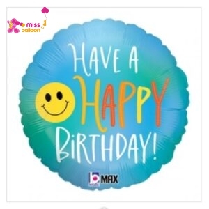 Smiley Happy Birthday Foil Balloon