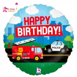 Transport Happy Birthday Foil Balloon