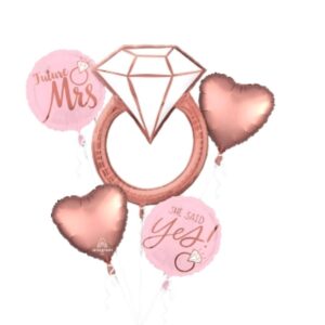 Wedding Ring 5in1 Bouquet Foil Balloon