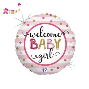Welcome Baby Girl Foil Balloon