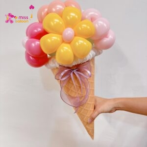 Ice Cream Cone Balloon Flower
