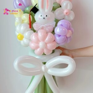Graduation Balloon Flower Bouquet Bunny