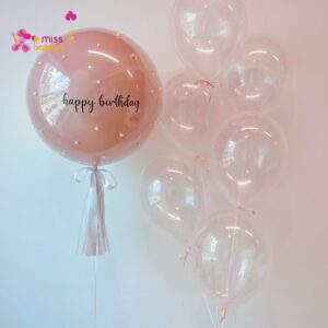 Ins 24 Customized with 6 Helium Balloon Pastel Dusk Rose