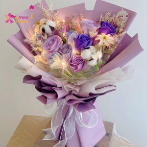 Romantic Purple Soap Rose Flower Bouquet