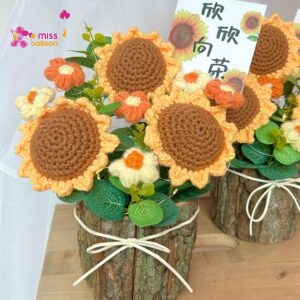 Crochet Sunflower Pot