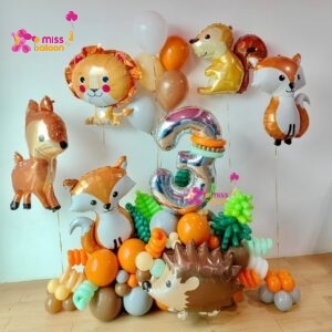 Forest Animal Theme Marquee with Helium Animal Foil