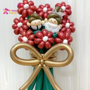 Wedding Couple Balloon Flower Bouquet