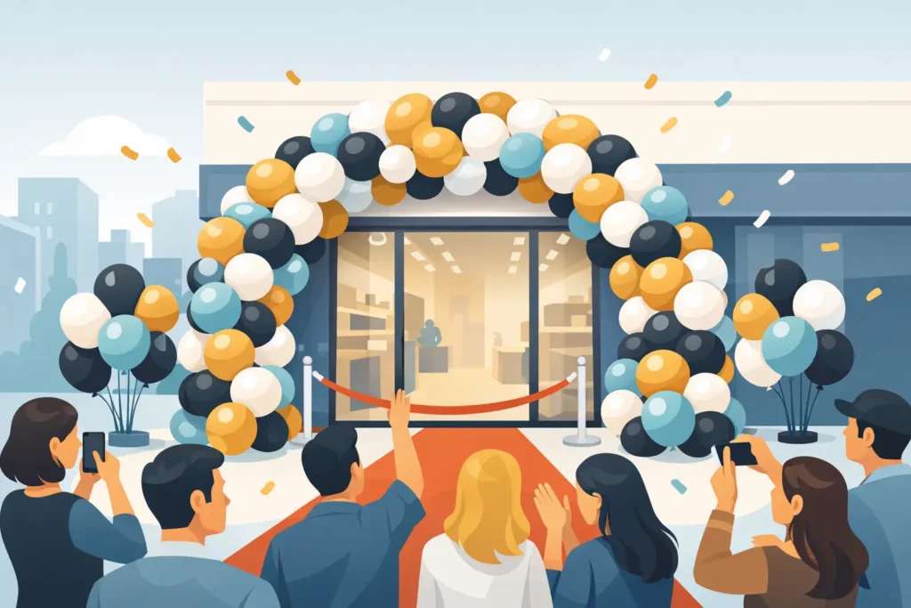 Shop Opening Balloon Decor That Draws Crowds