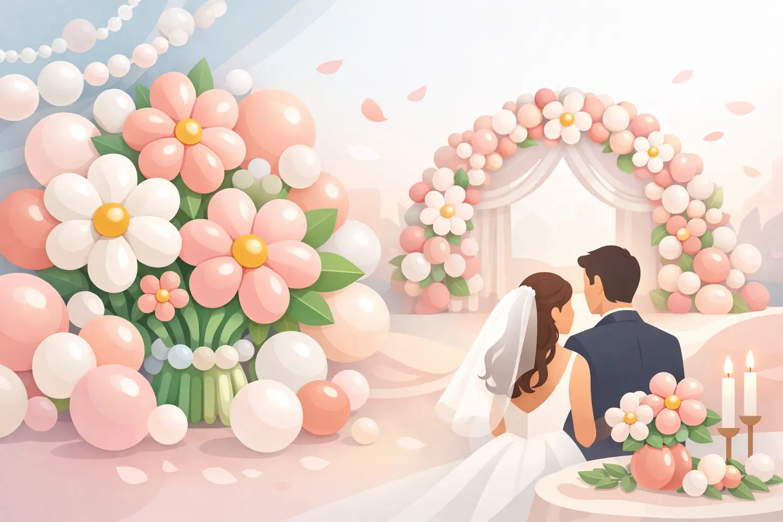 How to Style Wedding Balloon Flowers Beautifully