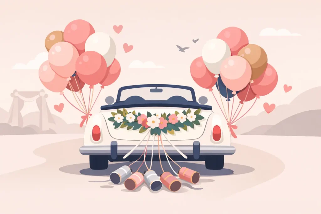 Wedding Car Balloon Decoration Ideas for Photos